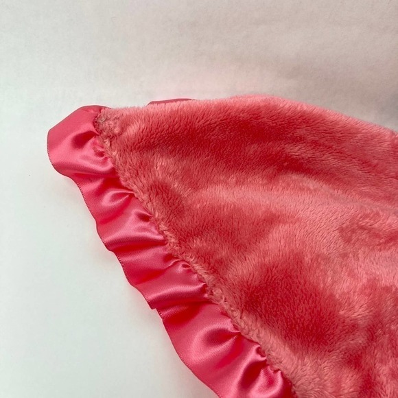 carter's Little Girl Pink Lovey Rattle Security Blanket Ruffle Satin Lined 14" - Picture 5 of 17